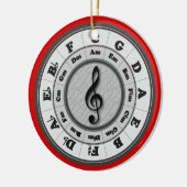 Musik-Kreis von Fünfteln mit roter Grenze Keramikornament (Links)