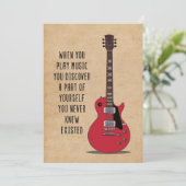 Musik Kunst beim Musikspielen Einladung (Stehend Vorderseite)