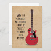 Musik Kunst beim Musikspielen Einladung (Vorne/Hinten)