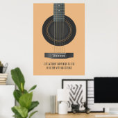 Musik Kunst Eine Gitarre ohne Zeichen Poster (Heimbüro)