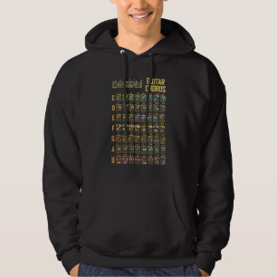 Musik Kunst Gitarrenakkorde Retro Gitarrist Spiel  Hoodie