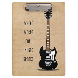 Musik Kunst, in der Worte fallen Musik sprechen Klemmbrett