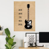 Musik Kunst, in der Worte fallen Musik sprechen Poster (Heimbüro)