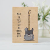 Musik Kunst Musik Das Leben Dankeskarte (Stehend Vorderseite)
