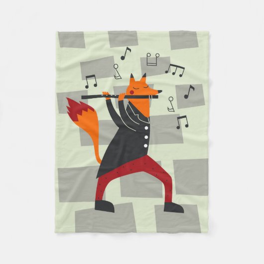 Musik Kunst und Flöte Fleecedecke (Vorderseite)