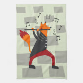 Musik Kunst und Flöte Geschirrtuch (Vertikal)