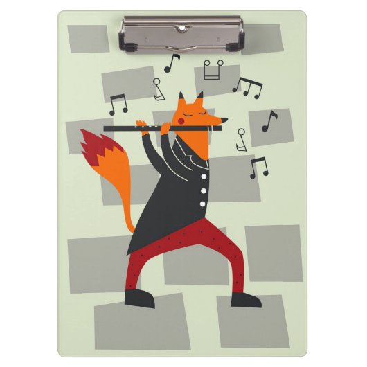 Musik Kunst und Flöte Klemmbrett (Vorderseite)