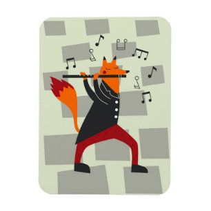 Musik Kunst und Flöte Magnet