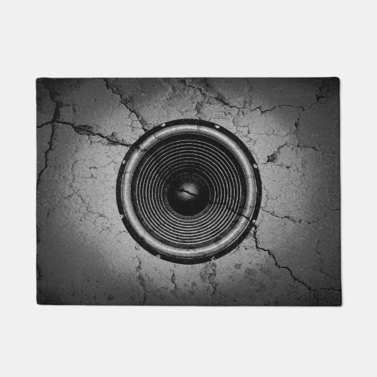 Musik-Lautsprecher an einer knackigen Wand Fußmatte (Vorderseite)