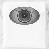 Musik-Lautsprecher an einer knackigen Wand Ovaler Aufkleber (Tasche)