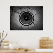 Musik-Lautsprecher an einer knackigen Wand Poster (Küche)