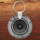 Musik-Lautsprecher an einer knackigen Wand Schlüsselanhänger (Vorderseite)