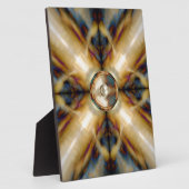 Musik-Lautsprecher auf goldenem Hintergrund Fotoplatte (Seite)