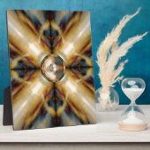 Musik-Lautsprecher auf goldenem Hintergrund Fotoplatte (Seite)