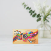 Musik-Lautsprecher, Sterne, Regenbogen Visitenkarte (Stehend Vorderseite)