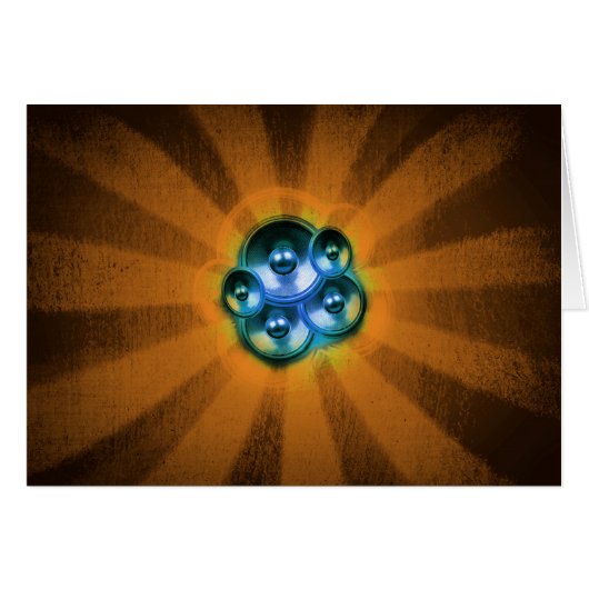 Musik-Lautsprecher und orangefarbener Sonnenbrand (Vorderseite (Horizontal))