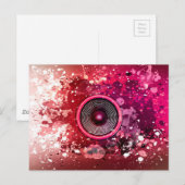 Musik-Lautsprecher und Spritzer Postkarte (Vorne/Hinten)