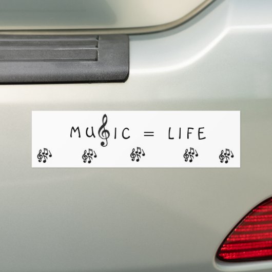 MUSIK = LEBEN AUTOAUFKLEBER (Auf Auto)