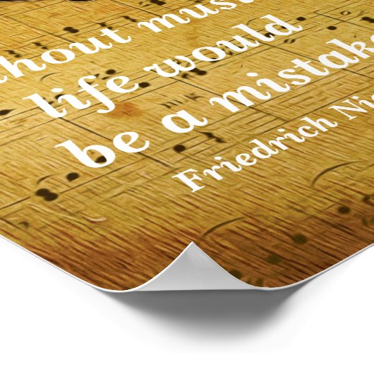 Musik - Leben ohne Musik Friedrich Nietzsche Poster (Ecke)