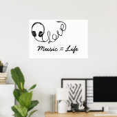 Musik = Leben Poster (Heimbüro)