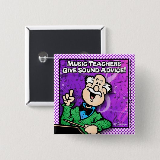Musik-Lehrer Button (Vorne & Hinten)