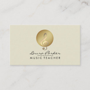 Musik-Lehrer-Creme-musikalische Anmerkungs-Musiker Visitenkarte