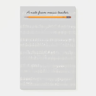 Musik-Lehrer-elegantes silbernes Musical Post-it Klebezettel