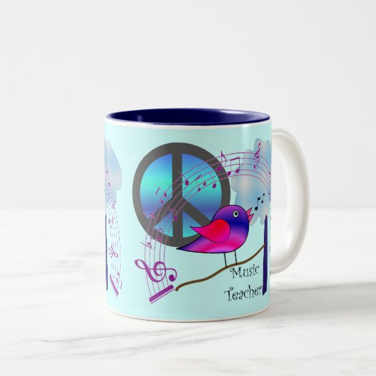 Musik-Lehrer-Geschenke Zweifarbige Tasse (VorderseiteRechts)