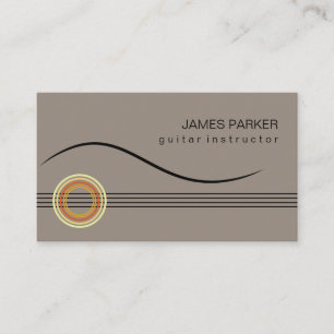 Musik-Lehrer-Gitarren-Logo-Minimalistischer Sänge Visitenkarte