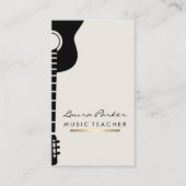 Musik-Lehrer-Gitarristinstrument Gold Visitenkarte (Vorderseite)