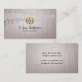 Musik-Lehrer-Goldclef-Logo-Vintages Musical Visitenkarte (Vorne/Hinten)