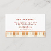 Musik-Lehrer-Klavier-Tastatur-eleganter Visitenkarte (Rückseite)
