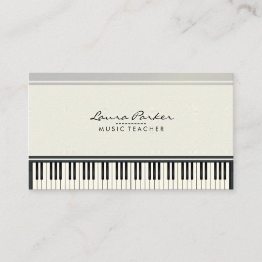Musik-Lehrer-Klavier-Tastatur-Musiker-Pianist Visitenkarte (Vorderseite)