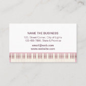 Musik-Lehrer-Klavier-Tastatur-Rosen-Gold Visitenkarte (Rückseite)