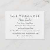 Musik-Lehrer, Musiker. Music Store - doppelseitig Visitenkarte (Rückseite)