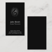 Musik-Lehrer-nobles Schwarzes Visitenkarte (Vorne/Hinten)