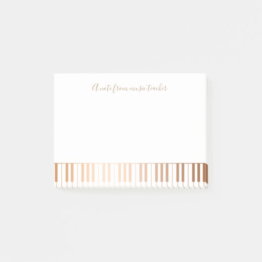 Musik-Lehrer-Pianist-GoldFlügels-Schlüssel Post-it Klebezettel (Vorderseite)