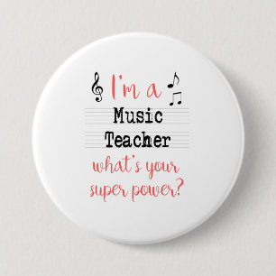Musik-Lehrer-SuperPower-Button Button