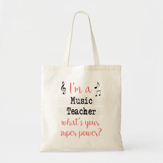 Musik-Lehrer-SuperPower-Tasche Tragetasche (Vorne)