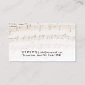 Musik-Lehrer-Vintage Klavier-Schlüssel Visitenkarte (Rückseite)