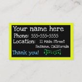 Musik-Lehrer Visitenkarte (Rückseite)