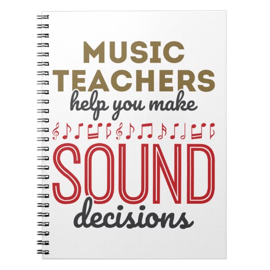 Musik Lehrer Wertschätzung Geschenkentscheidungen Notizblock (Vorderseite)