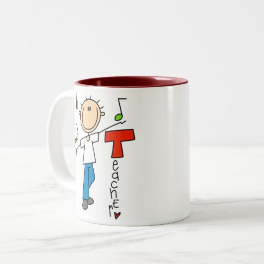 Musik-Lehrer Zweifarbige Tasse (Vorderseite Links)