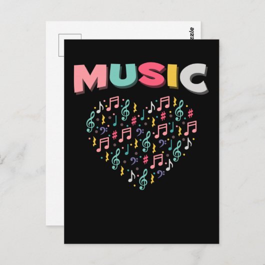Musik Liebe Farbenfrohe Treble Clef Musikalische N Postkarte (Vorne/Hinten)