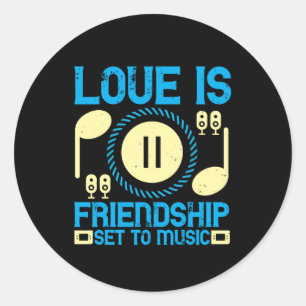 Musik - Liebe ist das Set für Musik Runder Aufkleber