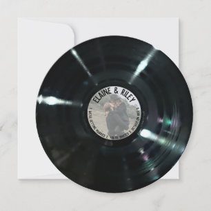 Musik=Liebe Runde Vinyl-Schallplatte Hochzeitseinl Einladung