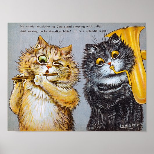 Musik liebende Katzen, Louis Wain Poster (Vorne)