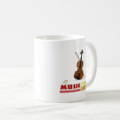 Musik Liebt Geige Word Art Design Kaffeetasse (VorderseiteRechts)