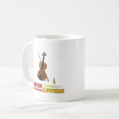 Musik Liebt Geige Word Art Design Kaffeetasse (Vorderseite Links)