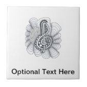 Musik liebt Treble Clef Design Fliese (Vorderseite)